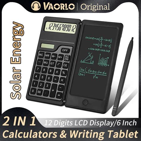 Calculadora Solar Powered E Tablet De Escrita Display LCD Dobr Vel De