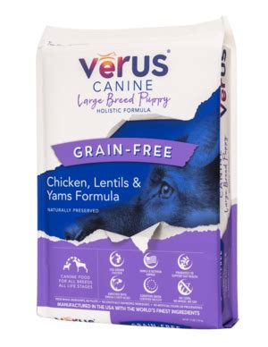 VeRUS Canine Dry Food Large Breed Puppy Grain-Free Chicken, Lentils ...