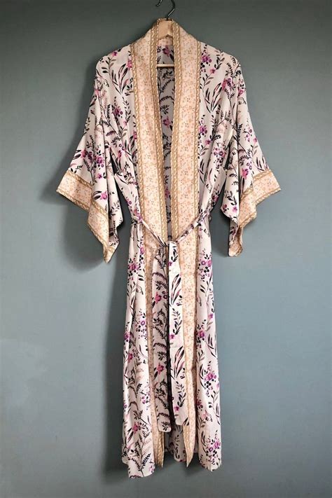 Kimono Robe Dressing Gown Vintage Style Cotton Etsy Vintage Fashion