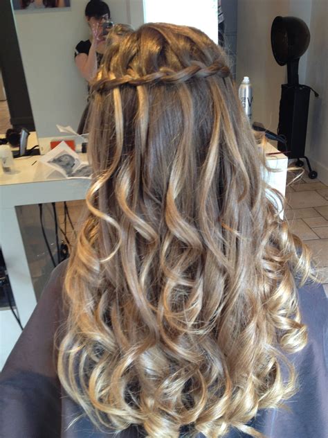 Waterfall Braid And Curls For Isabella Cool Hairstyles Braids With Curls Party Hairstyles