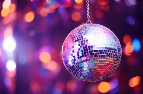 Premium Photo | Disco ball in front of a colorful background