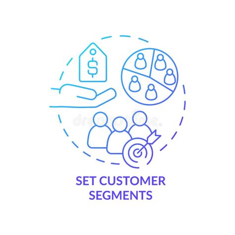 Set Customer Segments Blue Gradient Concept Icon Stock Vector