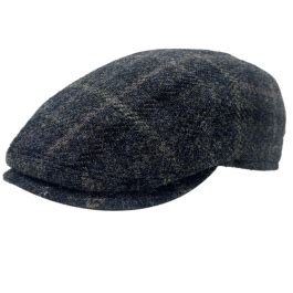 Gottmann Harris Tweed Flatcap With Pull Down Earflaps Charcoal With