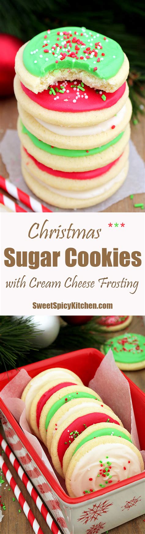 Christmas Sugar Cookies With Cream Cheese Frosting Sweet Spicy Kitchen