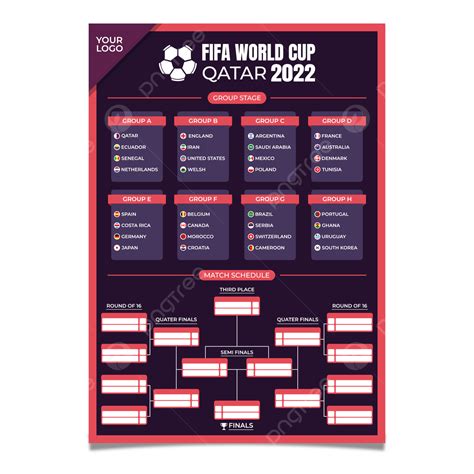 Modelo De Cartaz De Calendário De Jogos Da Copa Do Mundo De Qatar 2022