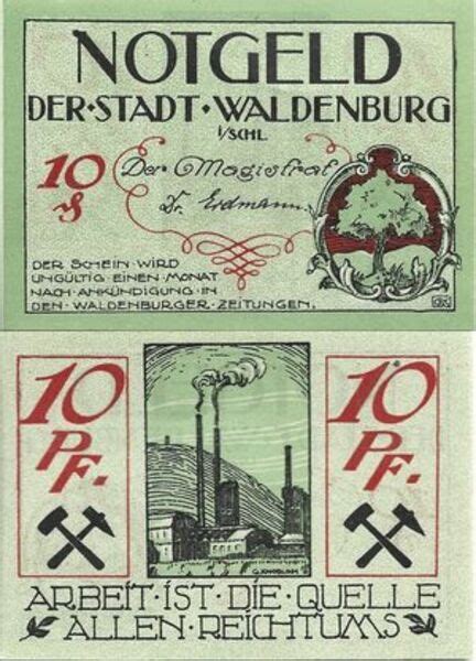 10 Pfennig Ville de Waldenburg Basse Silésie Numista