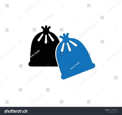 Garbage Bag Icon Flat Vector Illustration Stock Vector Royalty Free