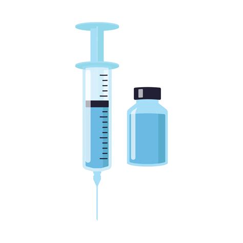 Injection and vaccine glass vector illustration 2005568 Vector Art at ...