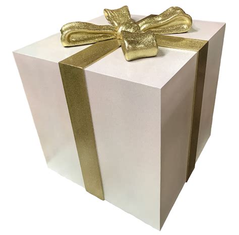 36 Inch White Glitter Gift Box With Removable Bow Barrango MFG