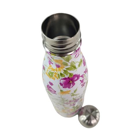 Garrafa Termica 500ml Inox Estampa Flores Floral Colorido Florido