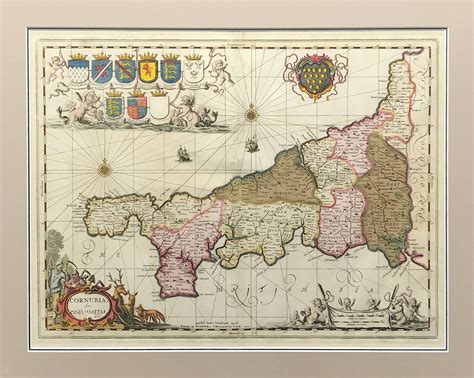 Map Of Cornwall By Valk And Schenk C1700 Original Copper Plate Antique