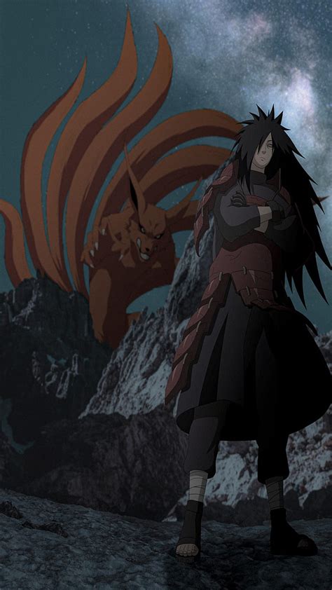 Madara Vs Kyuubi Anime Konoha Kurama Kyubi Landscape Naruto