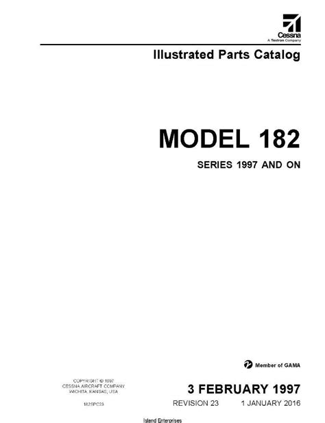 Cessna 182 Illustrated Parts Catalog 182SPC23