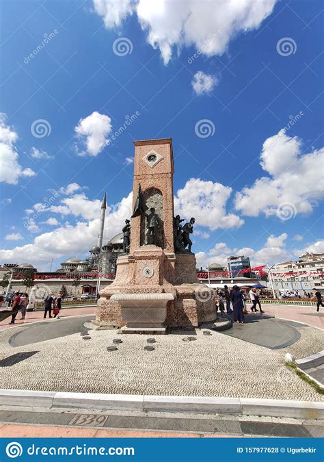 Monument Of The Republic On Taksim Square In Istanbul Editorial Stock