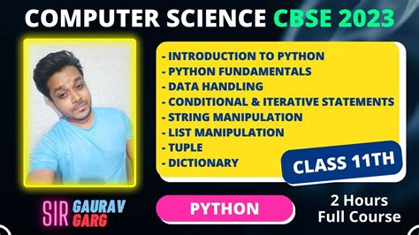 Python Class 11th Cbse Computer Science Class 11 Sumita Arora One Shot Video Youtube