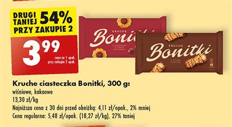 Ciastka kruche z polewą kakaową Bonitki cena promocje opinie