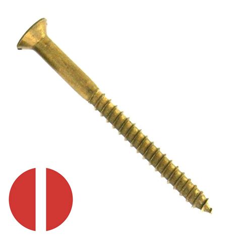 6 X 3 4 Brass Slotted Flat Head Wood Screw K L Jack