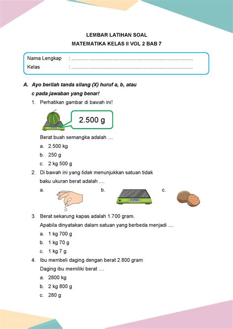 Latihan Soal Matematika Vol Kelas Bab Daring Nur Hidayah Press