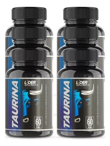 Taurina Kit de 60 cápsulas de 500 mg con 6 frascos de sabor neutro