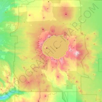 Crater Lake National Park topographic map, elevation, terrain