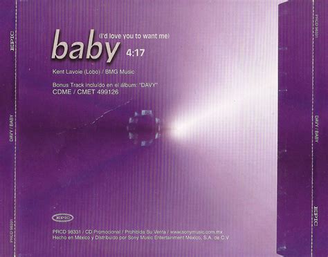 Car Tula Trasera De David Cavazos Baby Cd Single Portada