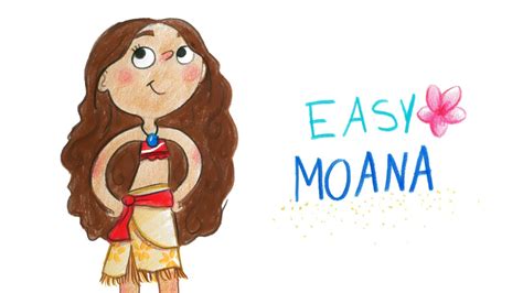 How To Draw Cute Moana Easy Way Disney Comment Dessiner Vaiana Facilement Disney Youtube