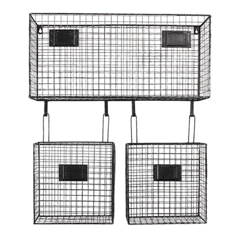 6Y4455 Scaffale Da Parete 56x12x65 Cm Nero Ferro Mensola Da Parete