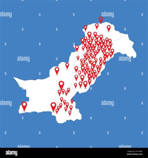 Pakistan Map Pakistan 3d Map Illustration With Map Pin On Isolated