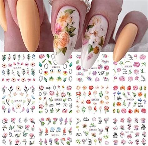 Blatt Nagelsticker Blumen Nagelaufkleber N Gel Sticker Set Mit