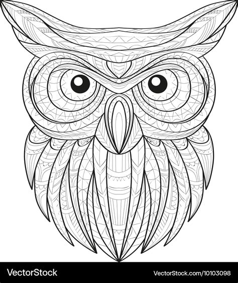 Hand Drawn Doodle Outline Owl Royalty Free Vector Image