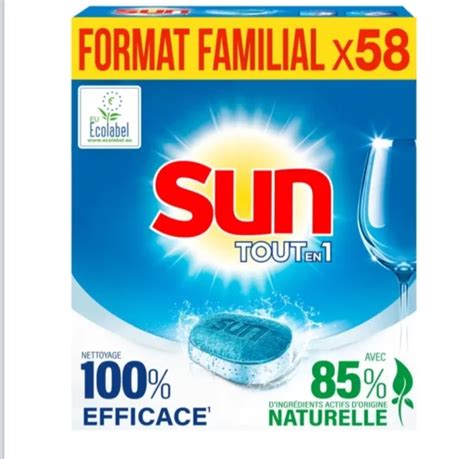 Sun Pastilles Lave Vaisselle Tout en 1 Citron Produits d Hygiène et d