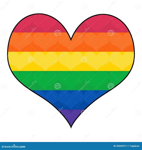 Bandera Gay Del Arco Iris En Forma Del Coraz N Stock De Ilustraci N Ilustraci N De Acortar