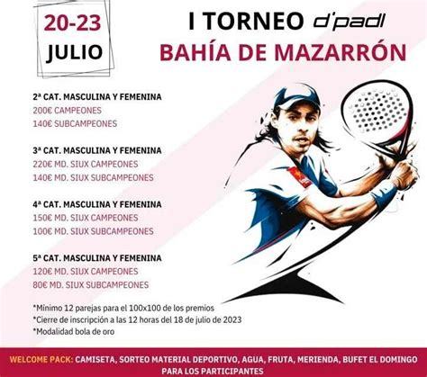 Mazarrón acogerá su primer torneo de pádel para federados Mazarrón