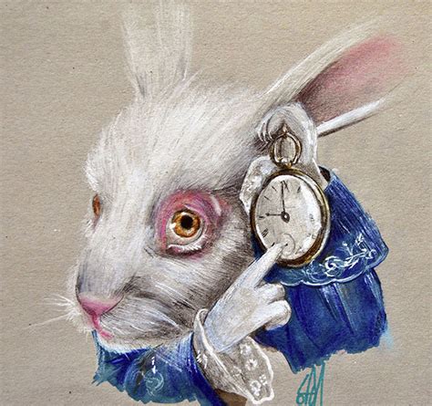 White Rabbit Time By Manuela Lai Canvas Giclee Art Print Alice In