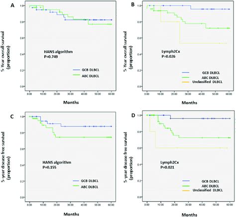 Kaplan Meier Analysis Of 5 Year OS And DFS In The Patients With DLBCL