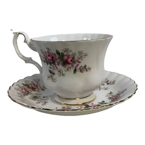 Royal Albert Lavender Miniature Rose Bone China Cup Saucer England