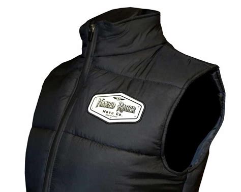 Naked Racer Women S Puffer Vest White Badge Logo NR Moto Co Shop