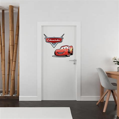 Adesivo De Porta Rel Mpago Mcqueen Personalizado Elo