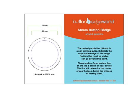 58mm Button Badge Template Download Printable PDF | Templateroller