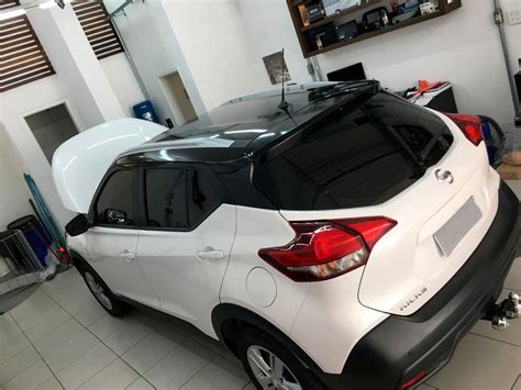 Nissan Kicks Envelopamento Do Teto Black Piano Razor Som