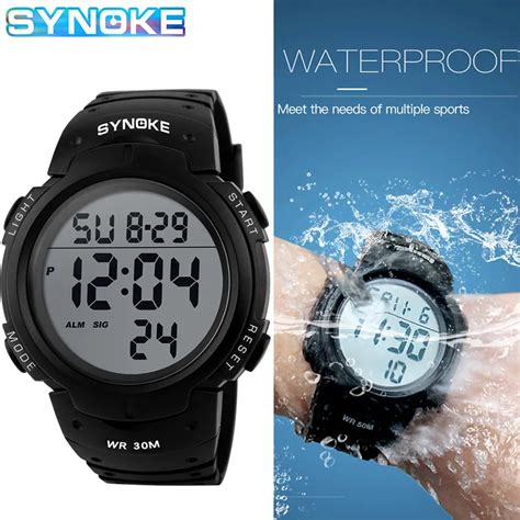 SYNOKE Imperme Vel LED Digital Sports Watch Para Homens Rel Gio Eletr