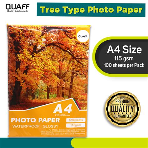 115gsm 135gsm 150gsm QUAFF Photo Paper A4 Size Inkjet Glossy Photo