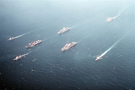 Seven Ships Of Battle Force Zulu Steam In Formation After The Cease