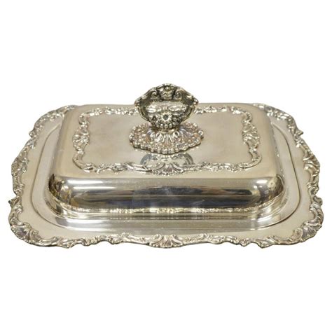 Vintage Regency Style Silver Plated Covered Vegetable Dish Serving