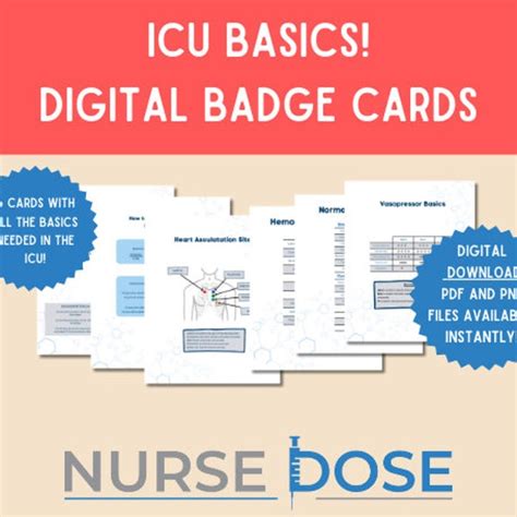 Icu Nurse Reference Cards Etsy