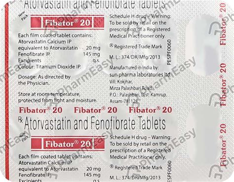 Fibator 20mg Strip Of 10 Tablets Uses Side Effects Price Dosage