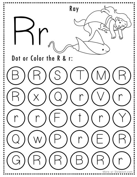 Free Alphabet Do A Dot Printables Worksheets Letter R Mermaid Themed