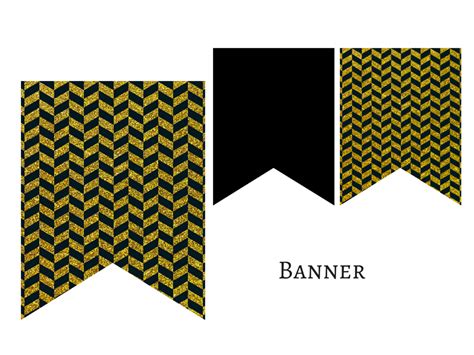 Gold And Black Banner Bunting Pennant Garland Magical Printable