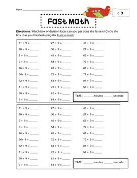 Division Facts Timed Tests By I M Finally Wright TpT