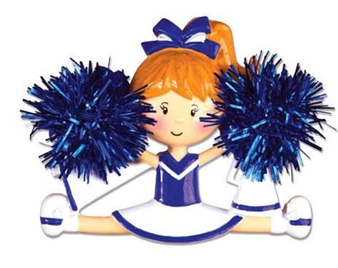 Cheerleader With Blonde Hair Personalized Christmas Ornament Etsy